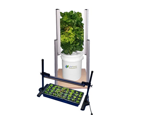 Mini Hydroponic Tower Garden with Square Lighting Base